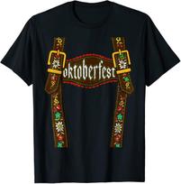 Lederhosen Suspenders Tee Oktoberfest Bavarian Munich Beer T-Shirt Size S-5XL XXL