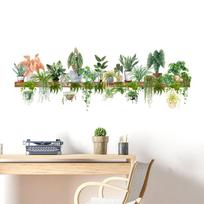 1Pc Painted Green Potted Plant Wall Stickers Living Room Kitchen Home Background Decoration Wallpaper Wall Decals Self-Adhesive žalia