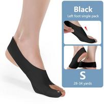 Elastic Toe Separator Breathable Bunion Corrector Thumb Adjuster Valgus Correction  Straightener S-Black Left Foot