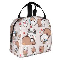Bubu Dudu Love Cute Animal Panda Bear Peach And Goma Thermal Insulated Lunch Bags Resuable Lunch Container for School Food Box One Size