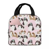 Shih Tzu Dog Pattern Lunch Bags Insulated Bento Box Portable Lunch Tote Leakproof Cooler Thermal Bag for Woman Girl School One Size