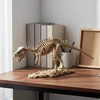 Tyrannosaurus Rex skeletas Derva Akmenį primenanti bazė Kaip bazė Dinazauro statula Retro Color