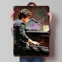 Billy Joel skardos plakatai Pritaikomas sienų menas Retro Vintažiniai metaliniai ženklai namų kambario stalo dekoravimui Garažo dekoravimui Žaidimų 20X30CM black