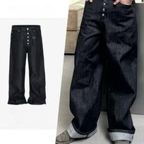 FlowStreet High Street Cleanfit Tamsiai mėlyni džinsai vyrams ir moterims Tiesios Vintage Laisvalaikio Džinsinės Kelnės M black