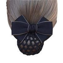 Ribbon Bun Snood Korean Style Nurse Hair Clip Sweet Hair Net Cover  Nurse Coarse Mesh Black