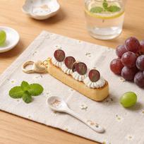 Long Cream Puff Realistic Food Bag Pendant Small Strip Fruit Keychain  Interior Decoration Black ti U-shaped