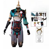 Dampak Gorou Kostum Kostum Cosplay Kostum Halloween Telinga Ekor Rubah Celana Panjang Kostum Pesta Lengkap L-(Costume+Wig)