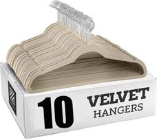 10PCS Velvet Non-Slip Clothes Hangers,45CM Space Saving Ultra Slim Hanger for Coat Pants Dress,Wardrobe Storage Adult Magic Rack 10PCS