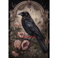 Tamsi Akademija Varnos Gėlių Miškas Vintažinis Plakatas Gotikinis Varnos Portretas Drobės Tapyba Sienos Menas Spausdintas Paveikslas Svetainės Dekoras 21cm×30cm NoFrame black