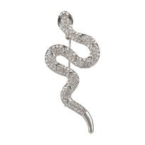 Luxurious Snake Shaped Brooch Trendy Snake Shape Brooch Pin in Metal with Rhinestones Accent for Women