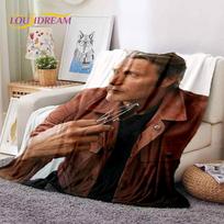 Mads Mikkelsen 3D Aktoriaus Žvaigždės Švelnios Antklodės, Šildanti Pledas Patogi Antklodė Piknikui Lovoms Sofai Namų Miegamajam Dovana Vaikui 75x90cm