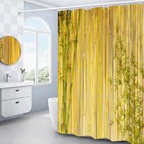 3D Bambuko Dušo Užuolaidos Rinkinys Medžio Rašto Gėlės Lotoso Tapyba Vonios Dekoras Poliesterio Audinys Vonios Ekranai Cortina Baño W60H190(CM)-1 Pcs