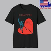Chappie Poster Movie Die Antwoord Men#039;s Black Size S5XL Unisex T-Shirt XL