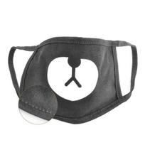 Anti-Dust Black Cute Cartoon Bear Mouth Soft Cotton Outdoor Men Women Face Mask