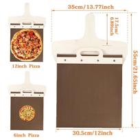 WIKHOSTAR Sliding Pizza Peel Shovel Removable for 12 Inch Pizza Wooden Pizza Spatula with High-temperature Resistant Tarps šviesiai pilka spalva