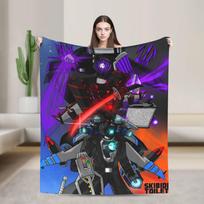 Skibidi Toilet Speakerman Blanket Warm Soft Print Plush Throw Blanket For Living Room Camping Flannel Bedspread Bed Cover Size: 75*100cm, Weight: 230 GSM