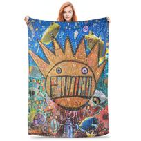 Boognish Art - Ween Blankets Portable Fleece Sofa Throw Blanket for Home Bedroom Outdoor Throws Bedspread Quilt Size: 75*100cm, Weight: 230 GSM