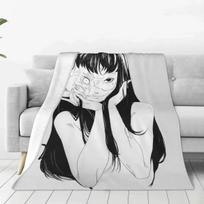 Tomie Kawakami Manga Flannel Blanket Soft Warm Spooky Comic Character Throw Blanket Winter Travel Chair Aesthetic Bedspread Size: 75*100cm, Weight: 230 GSM