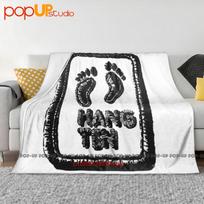 Vintage 90S Hang Ten Logo Surfing Surf Skate Ultra-Soft Blanket Quilt Winter Sofa Cover Bed Covers Size: 75*100cm, Weight: 230 GSM