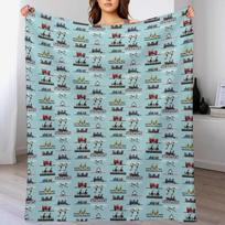 Alton Towers Karuselės Vagonėlių Dizainas Dizainerio Mesti Antklodė Spalvai Atspari Jauki Mesti Antklodė Size: 75*100cm, Weight: 230 GSM gray