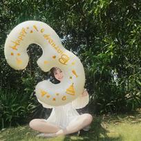 Ounizi Digital Balloon 3 Birthday Scene Decoration, Girl's Birthday Props, Atmosphere Setup, Party Decoration, Happy