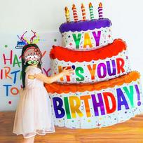 Gongxun Birthday Aluminum Foil Balloon, Children's First Birthday Party Decoration, Photo Backdrop, Cake Decorations