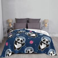 Panda Blanket For Sofa Bed Travel Panda Panda For Women Panda For Kids Panda For Boys Panda Theme Panda Themed Size: 75*100cm, Weight: 230 GSM