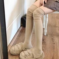 Women Thigh High Stockings Women Trendy Casual Solid Over The Knee Female Long Socks Thermal Warm Cotton Tall Tube Leggings 35-39