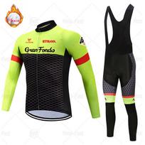 Mens Long Sleeve Cycling Jersey Winter Thermal Fleece Riding Top Team Edition Road Bike XS