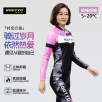 Womens Fleece-Lined Cycling Jersey Pants Set Mountain Road Bike Winter Riding Small
