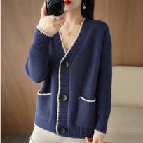 Sweaters Coat Cardigan for Women Winter Fleece Thickened Solid Color Loose Long Sleeve Knit Sweaters Coat S