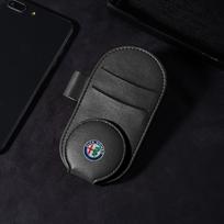 Car Multifunction Sunglasses Clip Card Ticket Holder Stand Eyeglasses for Alfa Romeo Giulia Giulietta MiTo Stelvio Tonale 4C 8C Disco Volante Gloria juoda