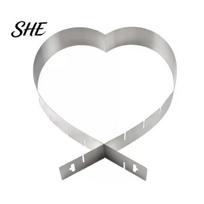 Safe Food Grade Jelly Pan Heart Shaped Cake Pan, Stainless Steel Baking Mold, Adjustable Size Heat Resistant Nonstick Tool for Kitchen Reusable 1