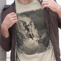 Gustave Doré T-Shirt Paradise Lost John Milton Engraving Shirt Lucifer Fallen Angel Biblical Famous Painting Art Shirt Gift for Art Lovers M