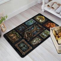 Yggdrasil Norse Mythical Trees Pattern Rug Floor Mat for Living Room or Bedroom Soft and Comfortable Carpet a Gift for Birthday and Holiday. 40x60cm( 15x23in )