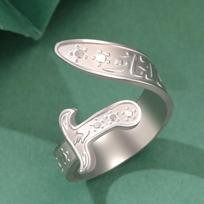 Dawapara Imam Ali Zulfiqar Shia Sword Ring Arabic Calligraphy Muslim Islamic Adjustable Ring Stainless Steel Jewelry