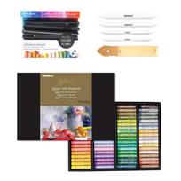 Mungyo Gallery Minkštos aliejinės pastelės su pasteliniu laikikliu, kelmai Tortillon, švitrinis popierius, piešimo medžiagų rinkinys (72 spalvų rinkinys) 72 Colors bundle brown