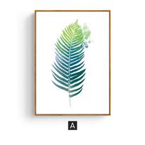 Šiaurietiškas akvarelinis augalų sienos menas Drobės tapyba Žalio lapo plakato spaudinys Minimalistinis sienos paveikslas svetainei Namų dekoras 40x60cm No Frame yellow