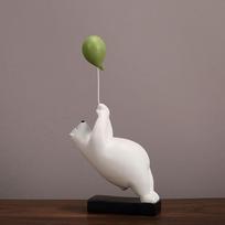 Resin Creative Balloon Polar Bear Home Decor Decoration Room Figurines For Interior Desk Accessories Kawaii Statue Sculptures