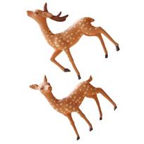 2 vnt. Lauko dekoras Sika elnio ornamentas Statula Gyvūno modelis Mažos figūrėlės Ruda 5.50X4.00X1.20CM ruda