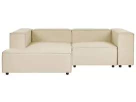 Modulinė kampinė sofa APRICA, sintetinis linas, smėlio spalvos, dešininė