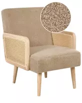 Fotelė HOJBY Boucle, smėlio spalvos