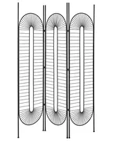 3 dalių kambario pertvara NOALE juodos spalvos 135 cm 170 cm