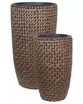 2 vazonų rinkinys CEDRUS 37/45 cm rudas technorotangas