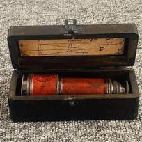 Antique Brass Finish Telescope with Wooden Box Vintage Nautical Spyglass Home Decor