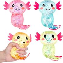 Squishy Axolotl Stress Easing Toy Glitter Malt Sugar Axolotl Fidget Toy For Kids Soothing Birthday Party Favors Gift