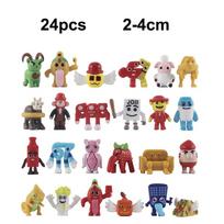 24 vnt. mielos mini Brainrot žaidimo veikėjų figūrėlės 2 cm PVC veiksmo figūrėlių žaislų rinkinys brown