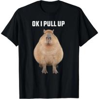 Funny Capybara T-Shirt,  Ok I Pull Up  Graphic Print for Men & Women, Soft Casual Shortsleeve Top XXXXL