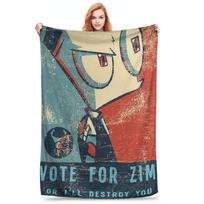 Invader Zim Gir Blanket Super Soft Fleece Sofa Throw Blanket for Home Bedroom Outdoor Throws Bedspread Quilt Size: 75*100cm, Weight: 230 GSM