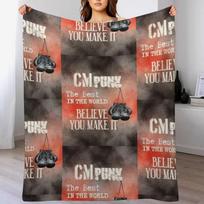 Cm Punk Throw Blanket Luxurious Soft Blanket Holiday Gift for Family Size: 75*100cm, Weight: 230 GSM